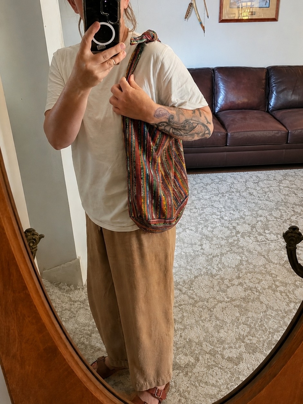 Ruth y Nohemi Handwoven Guatemalan Textile Tote Bag | Boho Shoulder Bag